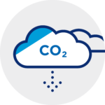 Icon of a cloud with the letters CO2