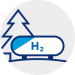 Icon for H2 with a tank and a tree
